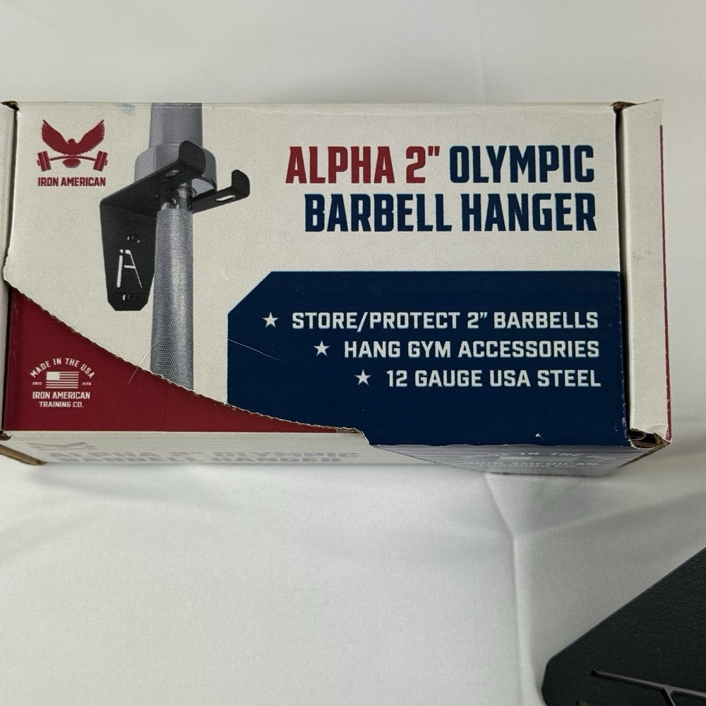 Iron American Alpha 2" Olympic Barbell Wall Hanger Heavy Duty USA Steel